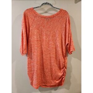 Lane Bryant Dolman Sleeve Top Plus Size 14/16 Modal Blend Orange Striped Trendy